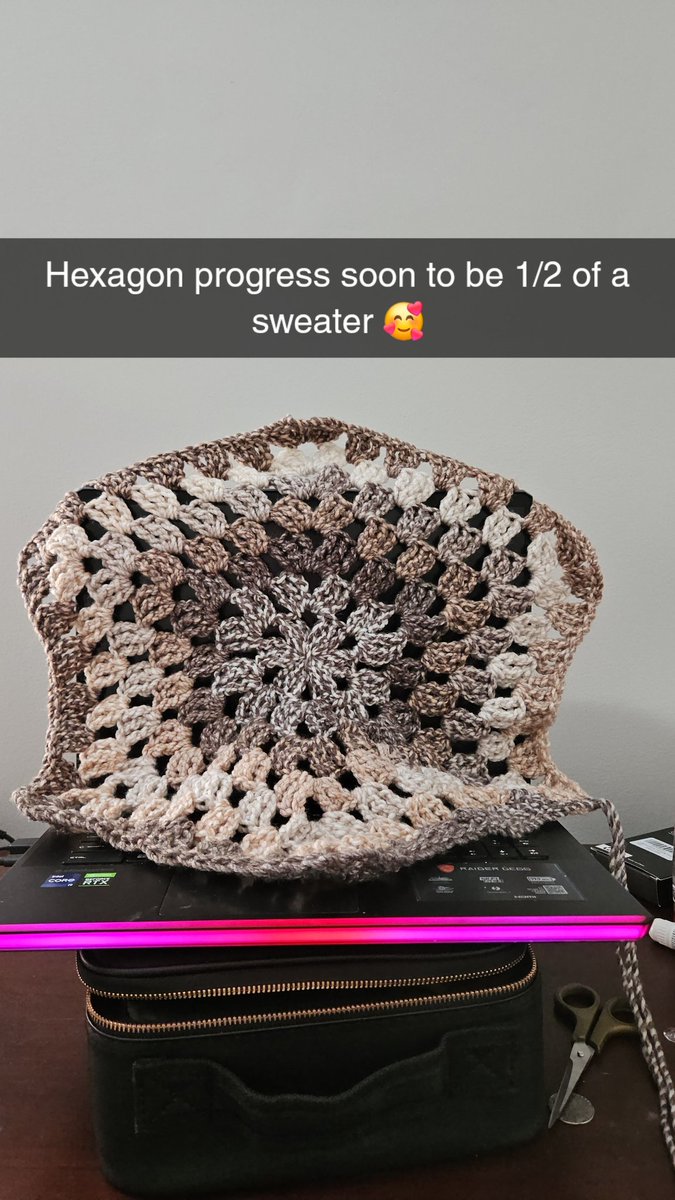 Cirxxus's tweet photo. Here's a lil update tho 🥰 working on another hexagon cardi, some Red Spider Lilies popped up after the hurricane and have since made my new yard all the more beautiful 😍 

Made a few bags and found a new friend who also enjoys my lilies 🥰 https://t.co/fSywRPHtRl