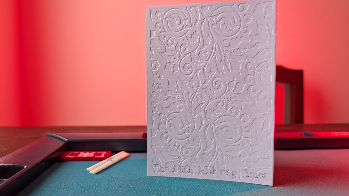 Handmade postcard for the winner of the first puzzle in The Riichi Mahjong Times newsletter - Marieke!

Made by <a href="/MNedokushev/">Michael Nedokushev</a> and <a href="/saru_n1ngen/">Anastasiia Veremenko | Saru Ningen</a>
open.substack.com/pub/riichimahj…