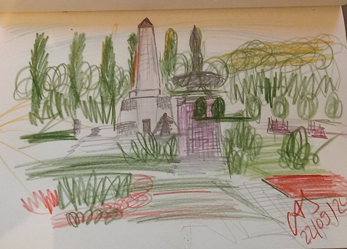 Day 15 of my sketch challenge - today I went to the Soviet War Cemetery (Sowjetisches Ehrenmal). You may wonder why the drawings look so rushed. They usually take 10-20 min a d serves me as a reminder: