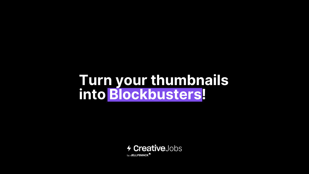 Just posted a killer YouTube video. But the views? 😬 

What if your thumbnail could stop the scroll? What if you had an editing team that glued viewers to the screen? 📷 

Creative Jobs connects creators with top editors, designers and more talents to make your content pop.