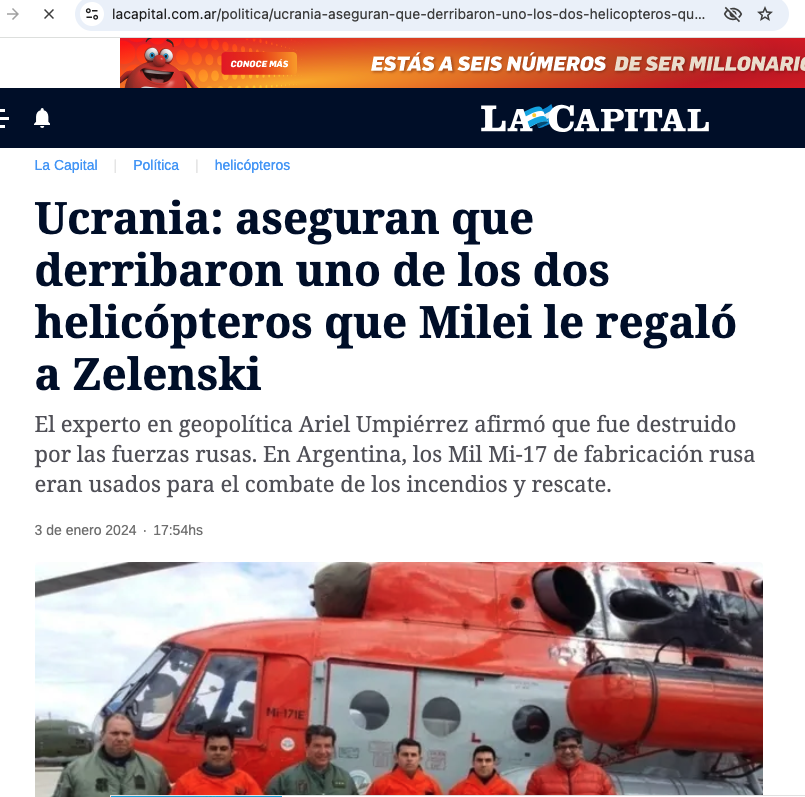 julitolopez's tweet photo. 🔥Sorpresa:
Regalaraon dos helicopteros que se usaban para combate de fuego...

¿Hubieran o no sumado para extinguir los incendios en Cordoba ahora?

¿Para que los regalaron? https://t.co/Z5u1gXBIVC