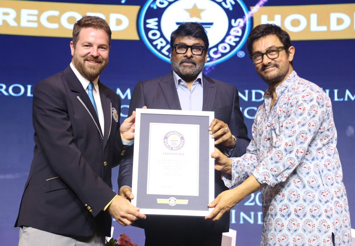 BigBen_Cinemas's tweet photo. Congratulations @KChiruTweets Garu! 🙌
156 films, 537 songs, and 24,000 dance moves—your journey is truly inspiring. Here’s to your incredible legacy in Indian cinema!
#GuinnessRecordForMEGASTAR #MegaGuinnessRecord
#YashRangineni || #BigBenCinemas https://t.co/bX2pijic1P