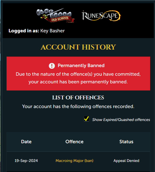 Appeal denied on a Sunday. No real human looked at this surely. <a href="/JagexSupport/">Jagex Support</a> <a href="/JagexTwisted/">Mod Twisted</a> <a href="/JagexAyiza/">Ayiza</a> <a href="/JagexAthena/">Mod Athena</a> <a href="/JagexKelvin/">Mod Kelvin</a>