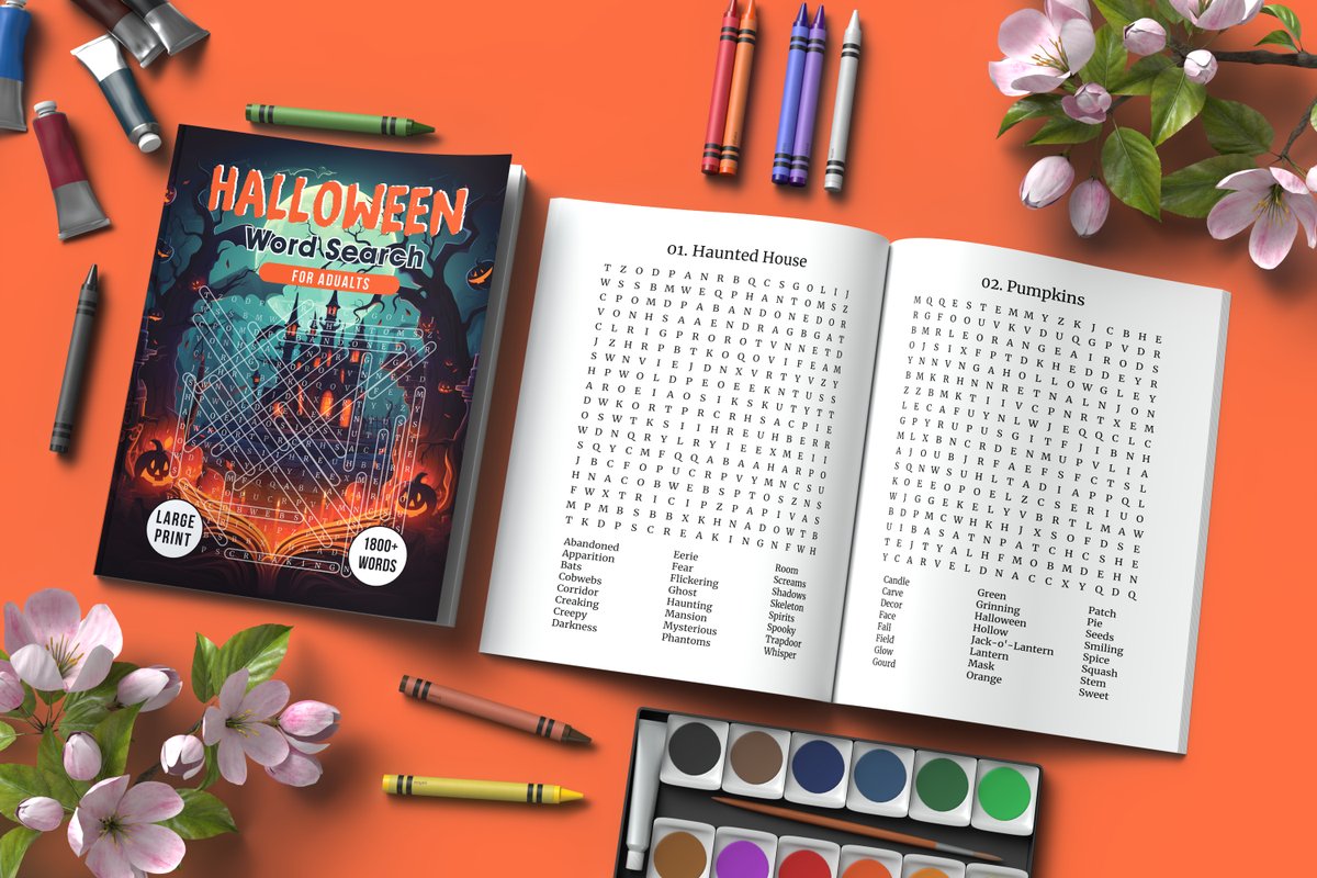 Design_Quill_S's tweet photo. #Halloween is coming up &amp; we’re entering fall, so here are Halloween word search books for you!

#sale #giftideasforadults #adultsbooks #wordsearch #witch #largeprint
Buy it here 👇
https://t.co/oZak5Yvewk https://t.co/2uy9BvJkio