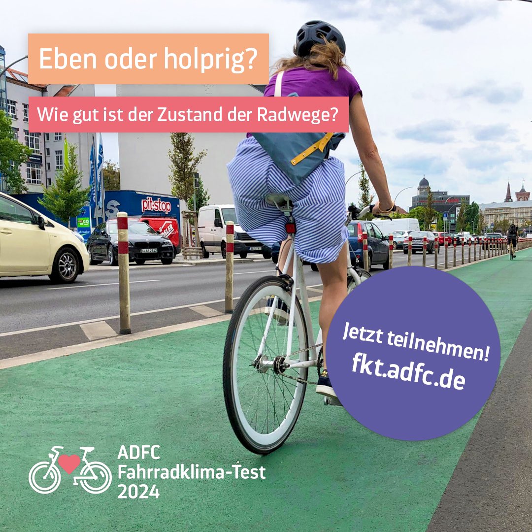 ADFCBonn's tweet photo. Mach mit beim #Fahrradklimatest 2024!

Deine Meinung zählt. Teile deine Erfahrungen und hilf dabei, die Fahrradfreundlichkeit in deiner Stadt zu verbessern. Jetzt teilnehmen 

#Fahrradfreundlichkeit #ADFC https://t.co/Ij6jtEa60V