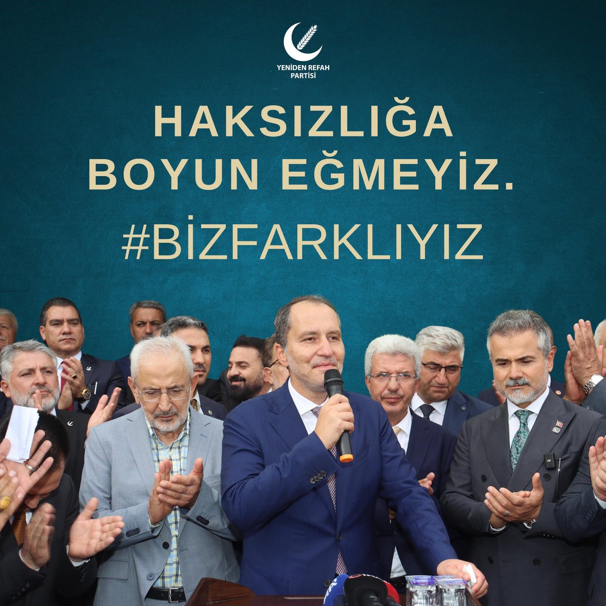 rprefahpartisi's tweet photo. Haksızlığa boyun eğmeyiz! 

#BizFarklıyız https://t.co/7xDdQvBCsF