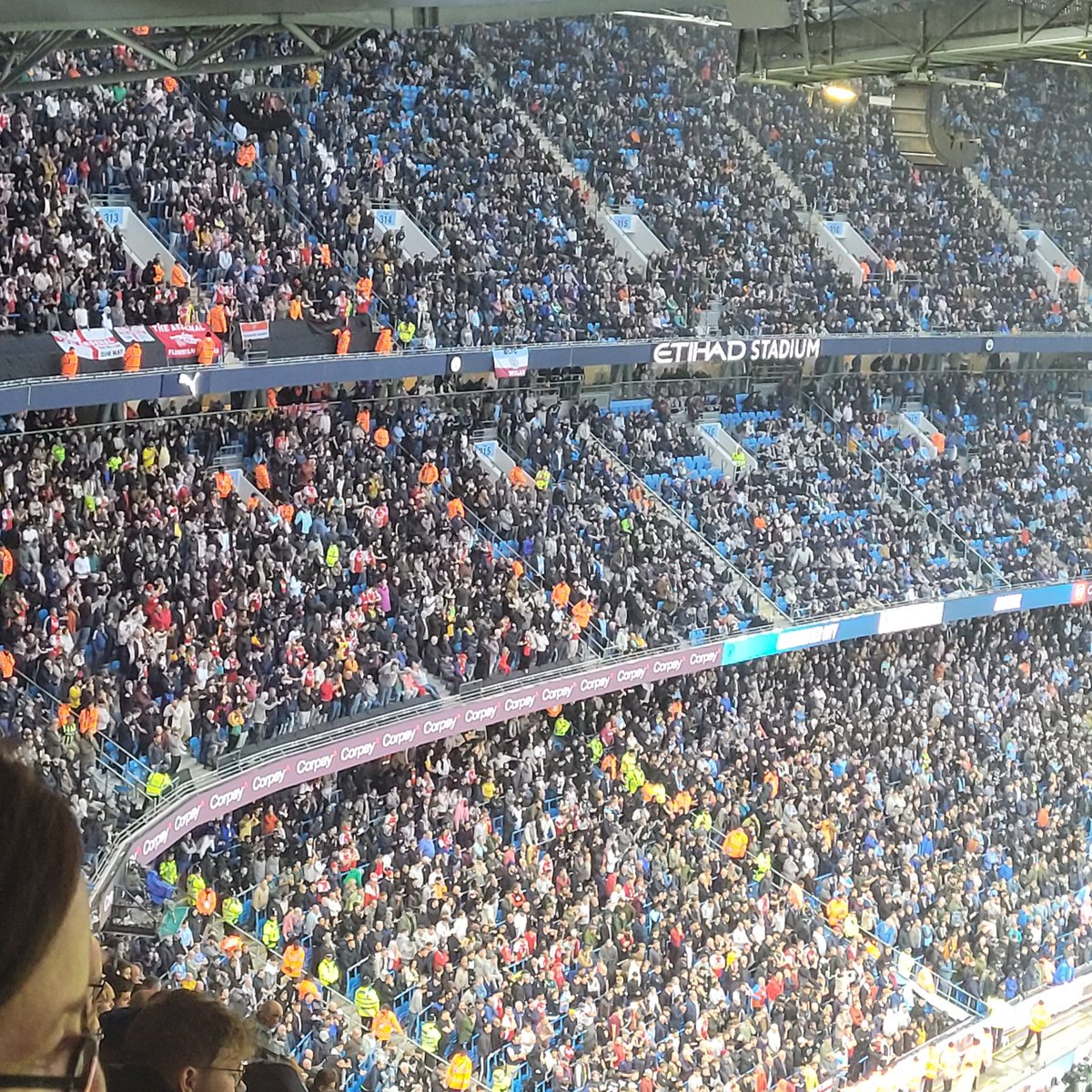 These guys, absolutely class. As good as the discipline shown by the team. So proud. And I was sat with the City fans. Happy days