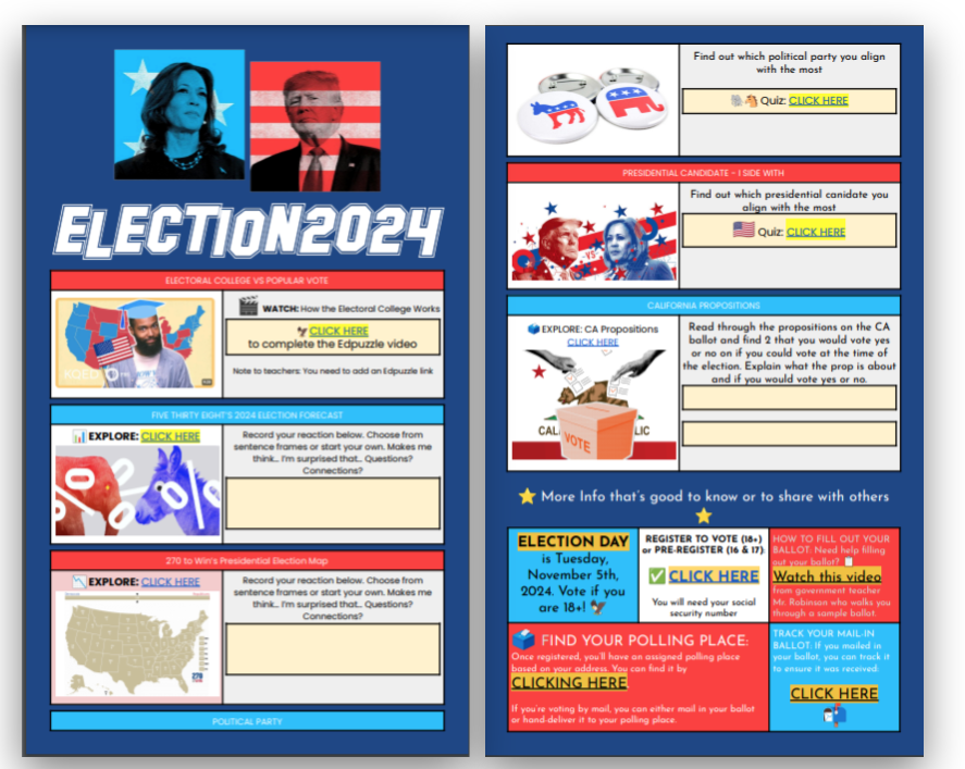 Amanda Sandoval 💛 (@historysandoval) on Twitter photo HyperDoc for the 2024 Election with CA Props and other info. Take and remix as needed. Inspired by <a href="/kellyihilton/">Kelly Amick Hilton</a> & <a href="/kajobrien/">Kimberly O'Brien</a>'s 2020 hyperdoc. docs.google.com/document/d/1EV… HyperDoc for the 2024 Election with CA Props and other info. Take and remix as needed. Inspired by <a href="/kellyihilton/">Kelly Amick Hilton</a> & <a href="/kajobrien/">Kimberly O'Brien</a>'s 2020 hyperdoc. docs.google.com/document/d/1EV…