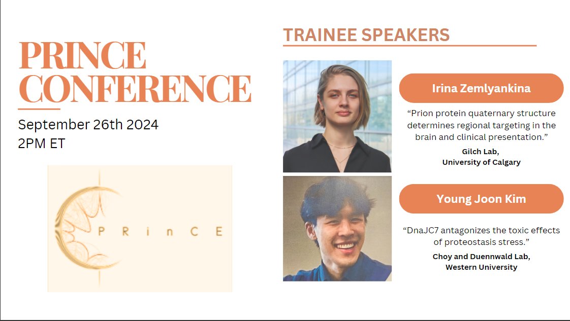 CdnProteostasis's tweet photo. Hello PRinCE community! We will be starting our talks again this Thursday September 26 at 2PM ET. Please send us a message to be added to our mailing list! https://t.co/yY9weAQUzn