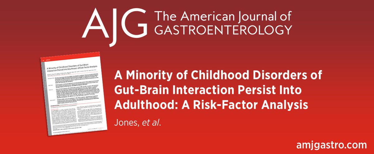 AJG - The American Journal of Gastroenterology (@amjgastro) on Twitter photo In the 📕#RedJournal:
A Minority of Childhood Disorders of Gut-Brain Interaction Persist Into Adulthood: A Risk-Factor Analysis
Jones, et al.
👉 bit.ly/3MSK7cI
<a href="/GeraldHoltmann/">Gerald Holtmann</a> <a href="/AyeshaShah717/">Ayesha Shah</a> <a href="/NJTalley01/">Nicholas J Talley</a> In the 📕#RedJournal:
A Minority of Childhood Disorders of Gut-Brain Interaction Persist Into Adulthood: A Risk-Factor Analysis
Jones, et al.
👉 bit.ly/3MSK7cI
<a href="/GeraldHoltmann/">Gerald Holtmann</a> <a href="/AyeshaShah717/">Ayesha Shah</a> <a href="/NJTalley01/">Nicholas J Talley</a>