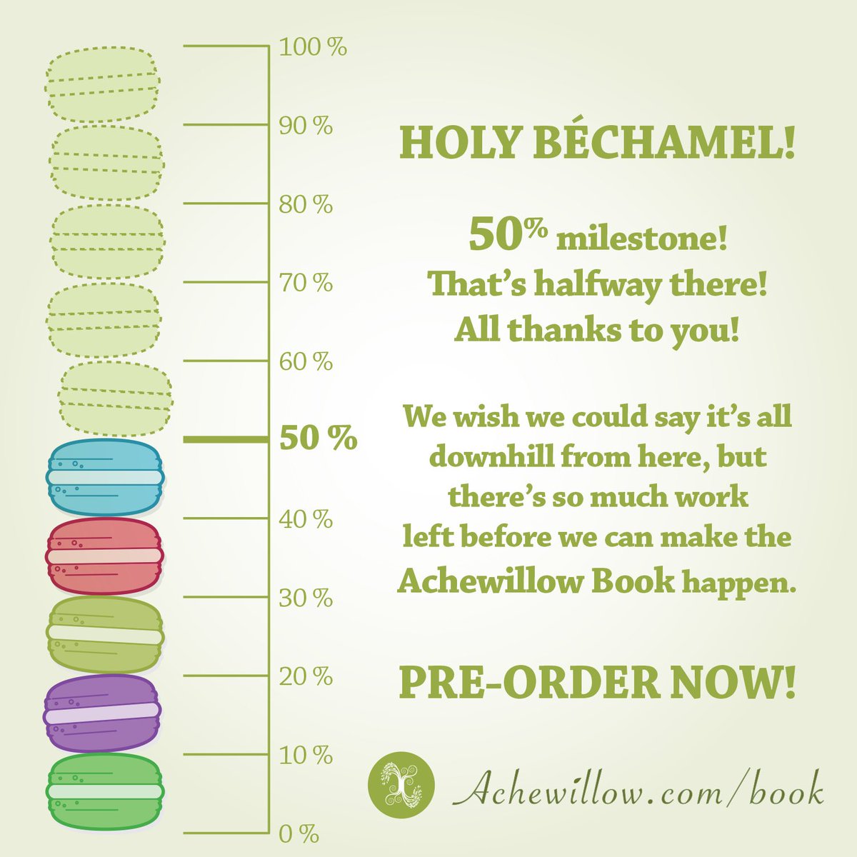 We have reached the halfway point of the preorders we need! Thank you so much to everyone who has already preordered! 

Visit Achewillow.com/book to see all the preorder bonuses (including the exclusive bonus episode coming soon) and to get your copy (or copies!)
