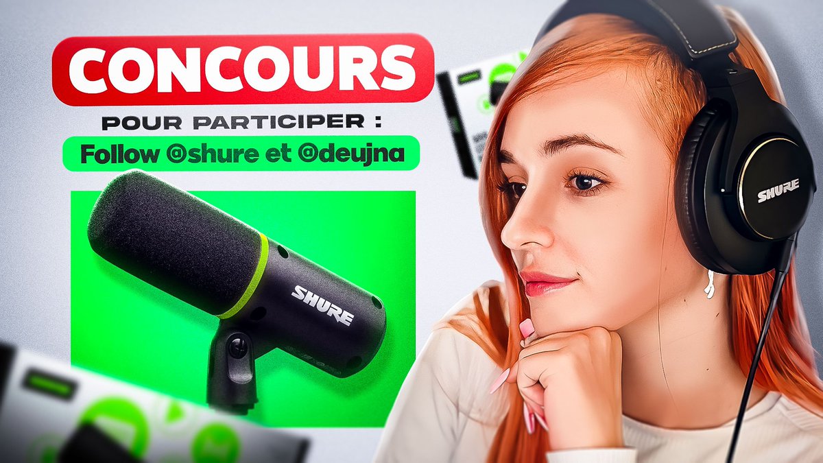 [CONCOURS] 

AVEC @SHURE ON VOUS FAIT GAGNER LEUR NOUVEAU PRODUIT : LE MICRO MV6 ! 🎁

POUR PARTICIPER RIEN DE PLUS SIMPLE RT + FOLLOW @SHURE ET @DEUJNA  !  🥳
(Publicité - Collaboration commerciale) 

plus d'info : shure.com/fr-FR/produits… 
Tirage au sort le 29/09/2024