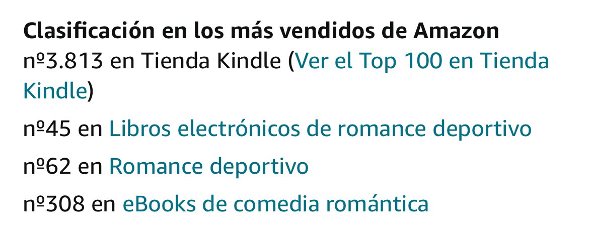 Hoy es un día increíble porque “Polos opuestos”, la primera novela original que he escrito, está dentro del top 5K en todo Kindle y dentro de los 50 ebooks de romance deportivo. Para mí es todo un logro y me hace ilusión ver que esta historia está llegando tan lejos ☺️.