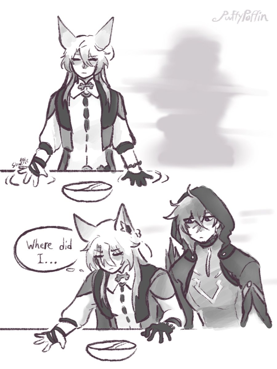 PuffyPoffin33's tweet photo. Post-2.5 sorta sequel to my last comic because the update destroyed my soul (1/2)

#HonkaiStarRail #Jiaoqiu #Mozeqiu https://t.co/KrA5hXE97h