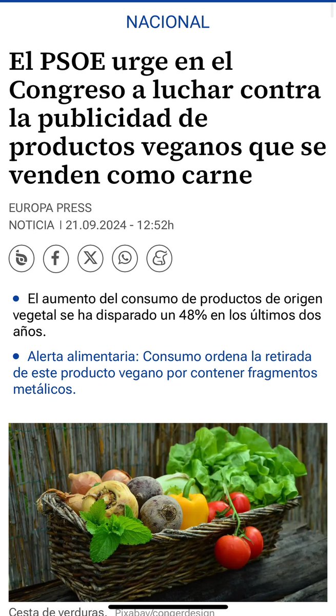 Nega_Maiz's tweet photo. ¿Regular el precio de los alquileres? ¿Derogar la ley mordaza? No. Lo verdaderamente importante. No fuere a ser que algún amigo de @sanchezcastejon de 40 ó 50 años se confunda en un pasillo del Carrefour y se compre una hamburguesa de legumbres. 

Chuletón imbatible is back. https://t.co/LpIVEO5xSl