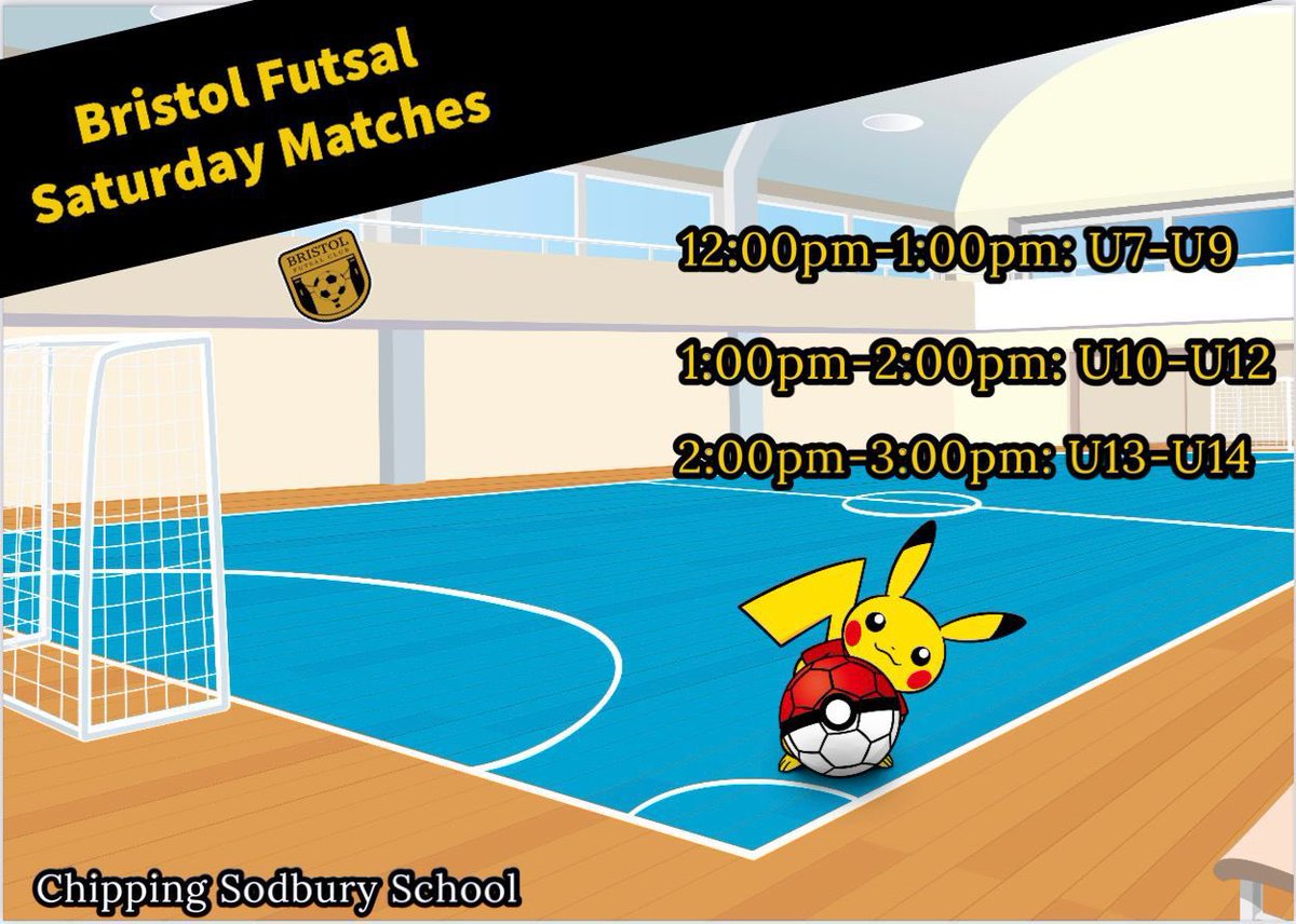 Does any Football/Futsal teams fancy playing Bristol Futsal club at Futsal this Saturday. Age groups and times are on poster

Some games have been called off this weekend so we hope Futsal can offer teams an alternative way of playing and give your players a different experience