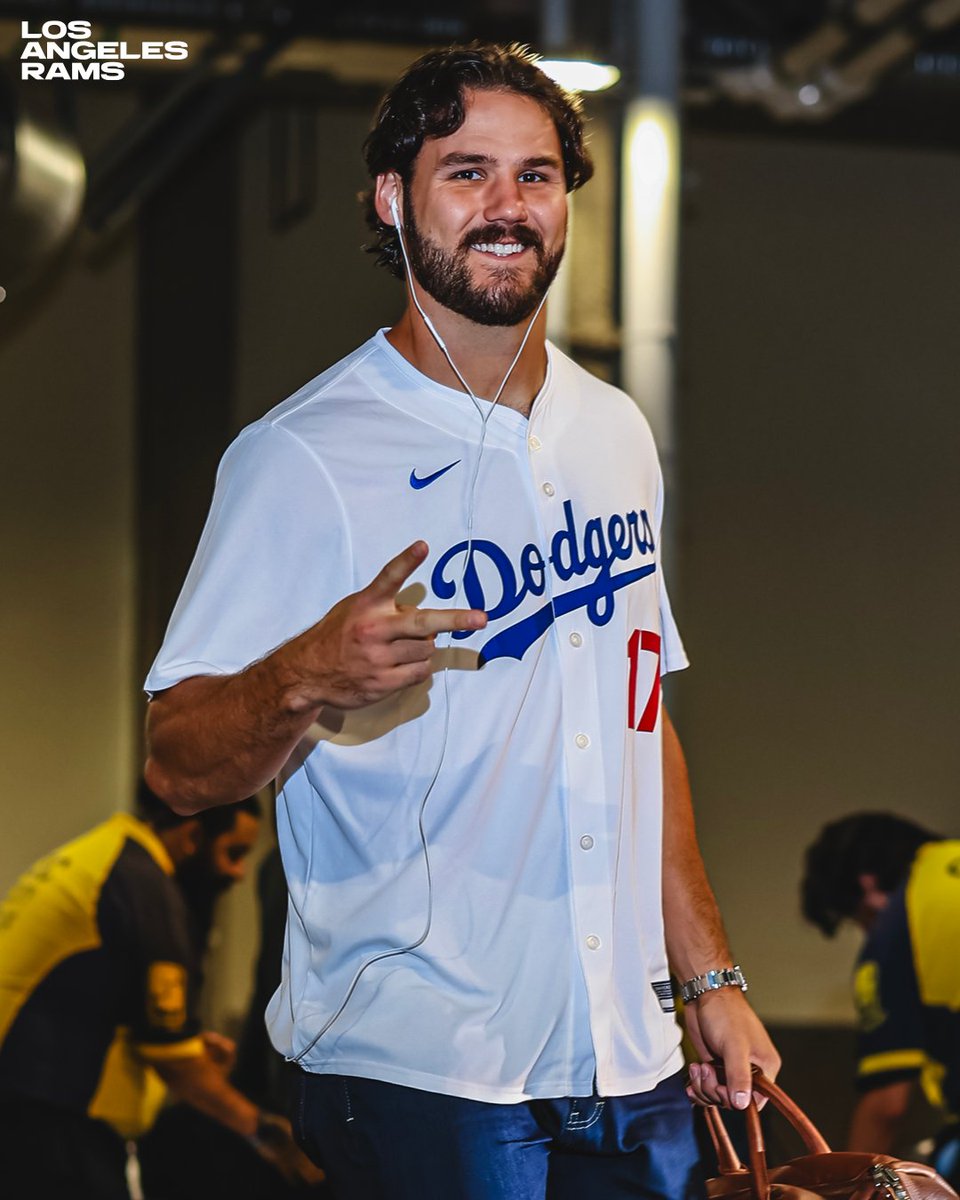 Hometown kid reppin' the hometown team.

#RamsHouse 🤝 <a href="/Dodgers/">Los Angeles Dodgers</a>