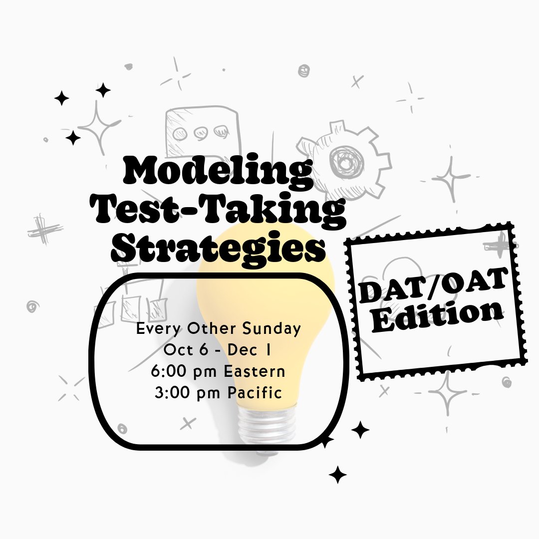 IcosaPrep's tweet image. Are you taking the DAT/OAT in January or March of 2025? Only two more weeks to sign up! Find all my events on my LinkTree: linktr.ee/Icosaprep. #dat #oat #datprep #oatprep #predent #predental #predentstudent #preopt #preoptometry #preoptstudent