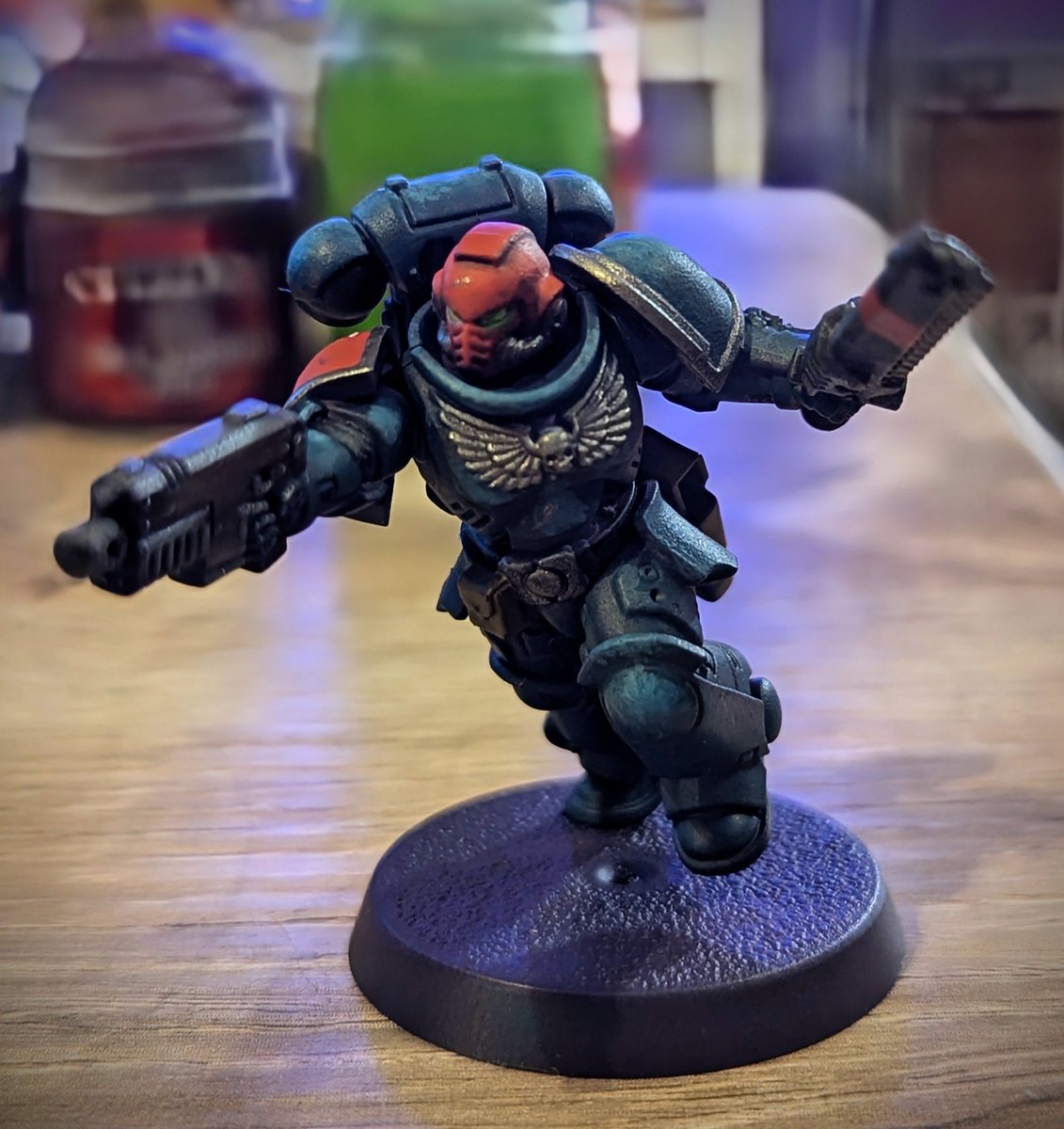 CarminesBlade's tweet photo. Taking inspiration from my marines on the new @SpaceMarine game! The best way to bring your own custom chapter to life @warhammer https://t.co/FTWftqiPUy
