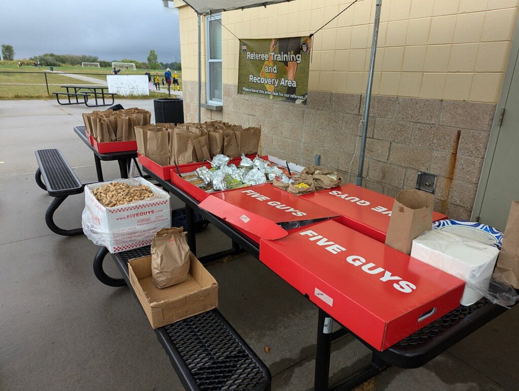 SportingLS's tweet image. Thank you to Five Guys for their amazing food donation for our referees, Field Marshals and tournament staff during our crazy tournament/game weekends!!  This looks incredible!!!  We can’t thank you enough!!  We are so excited about this new sponsorship!