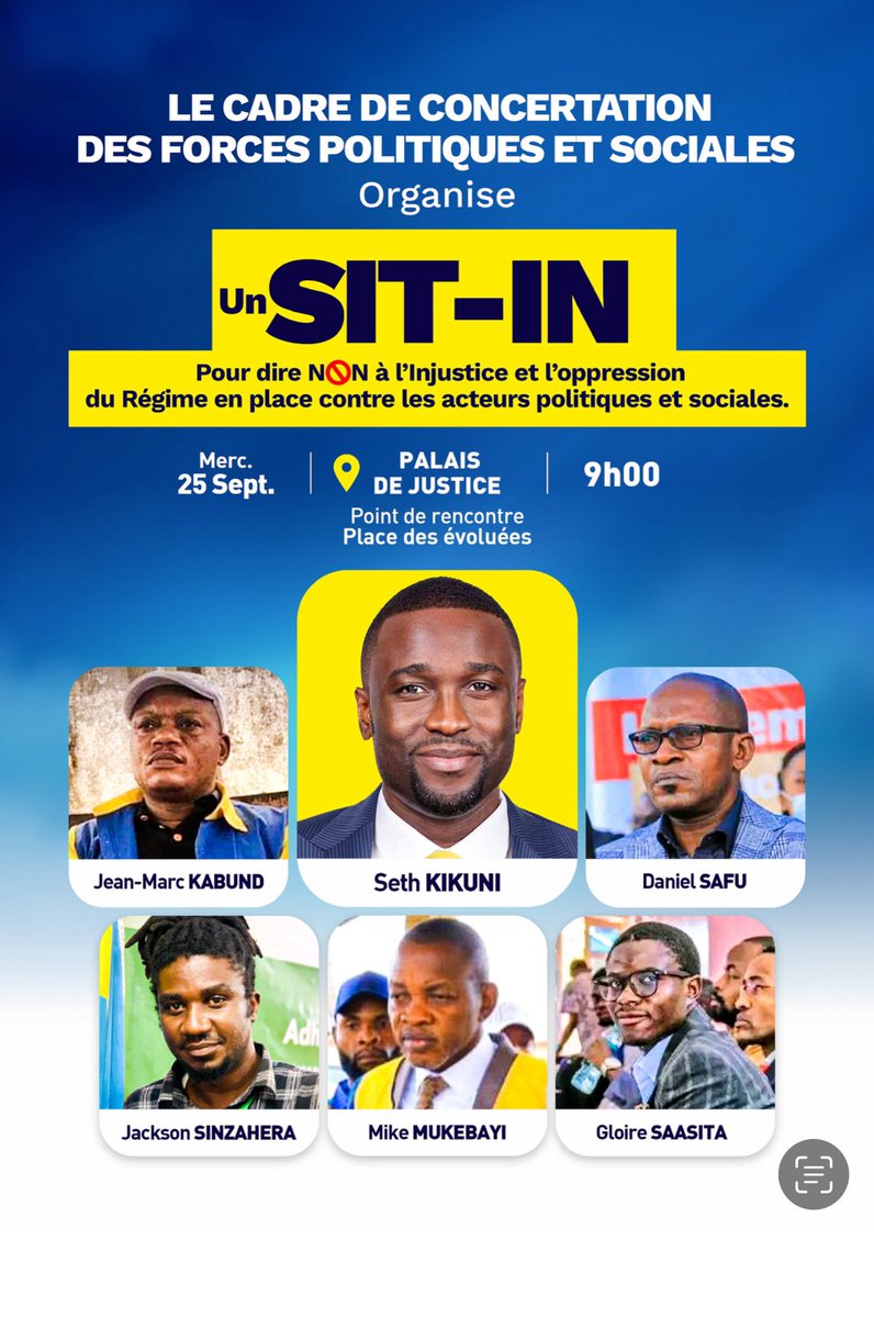 #RDC: Le cadre de concertation des forces politiques et sociales se mobilise pour “dire Non à l’injustice et l’oppression du régime Tshisekedi”