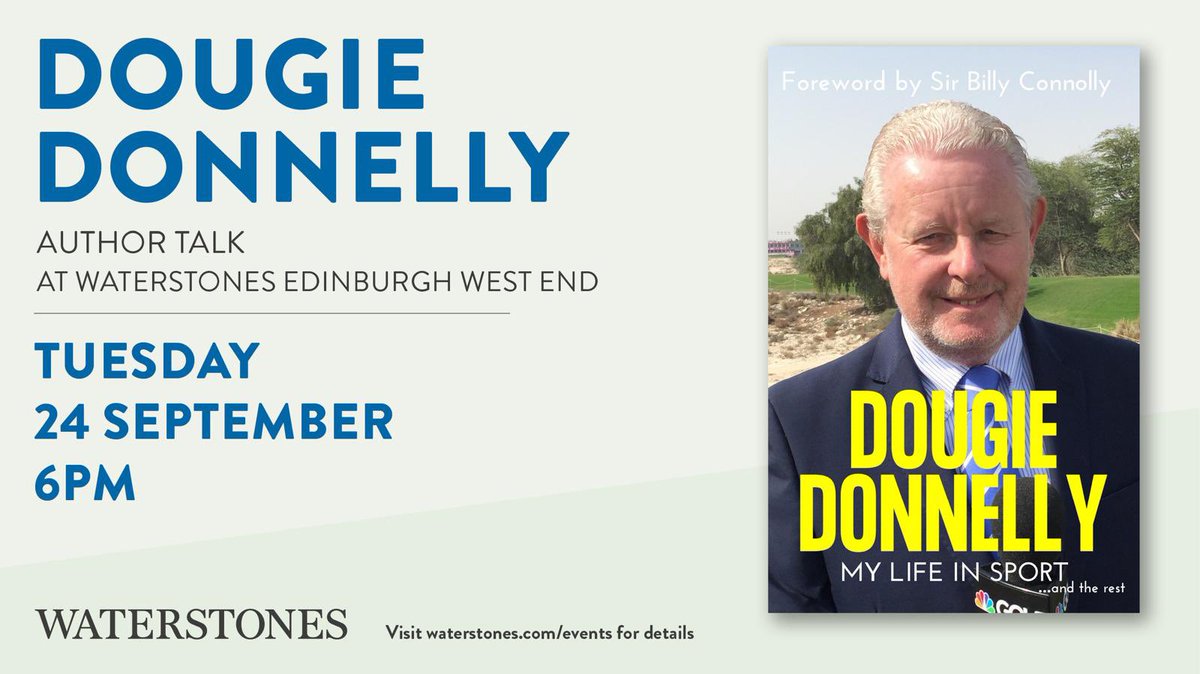 Join us on Tuesday 24th September at 6pm as <a href="/dougiedonnelly/">Dougie Donnelly</a> joins us to celebrate the release of My Life in Sport. Book your tickets here- waterstones.com/events/an-even…