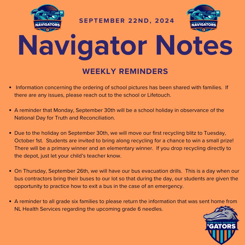 Navigator Notes for September 22, 2024.