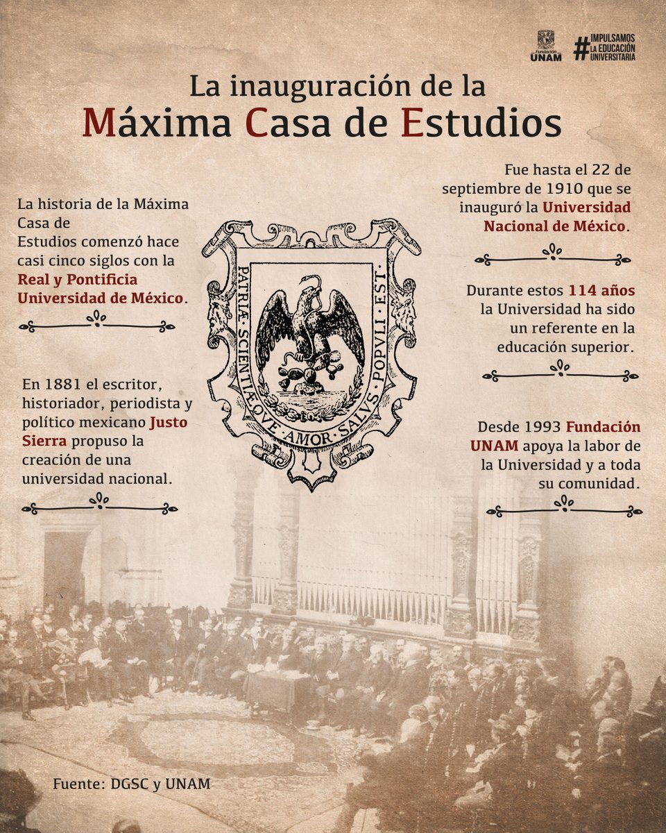 Fundacion_UNAM's tweet image. Hace 114 años se fundó la @UNAM_MX, un pilar fundamental en la educación y cultura de nuestro país desde 1910. 😼 ¡Un fuerte #Goooya por nuestra Máxima Casa de Estudios! 💙💛 Dale clic aquí 👉 funam.mx/114UNAM