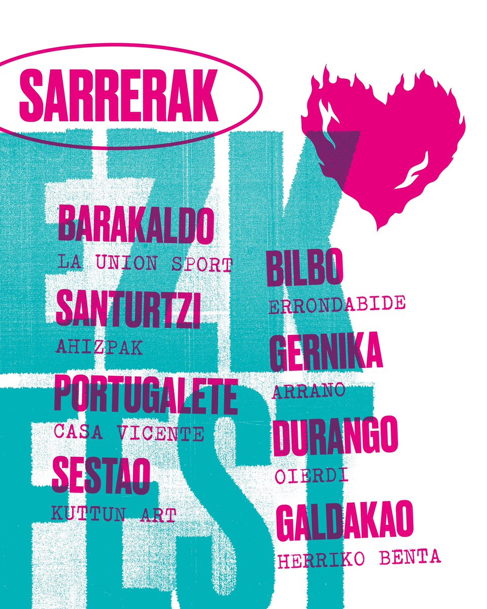 ezkfest's tweet image. ℹ️ 𝐒𝐀𝐑𝐑𝐄𝐑𝐀𝐊:

Iragarritako Ezkerraldeko eta Bilboko salmenta tokiez gain, sarrera fisikoak bihartik aurrera beste hainbat tokitan ere salgai egongo dira.

Tickètic plataforman (labur.eus/BIuk1) ere online sarrerak lor daitezke.

#ezkfest #bihotzaksutan
