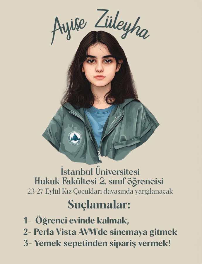 hilalnesin's tweet photo. Dilerim çocuk duyarlılığınız Narin ile sınırlı kalmaz. Annesi babası KHK'lı olan kız çocukları, ders çalışmak, yemek yemek, sinemaya gitmek gibi eylemlerden dolayı "terör örgütü üyesi" olmakla suçlandı. Davaları 23 Eylül'de başlıyor.  #KızCocuklarıDavası #SesVer https://t.co/U65SlqkSvv