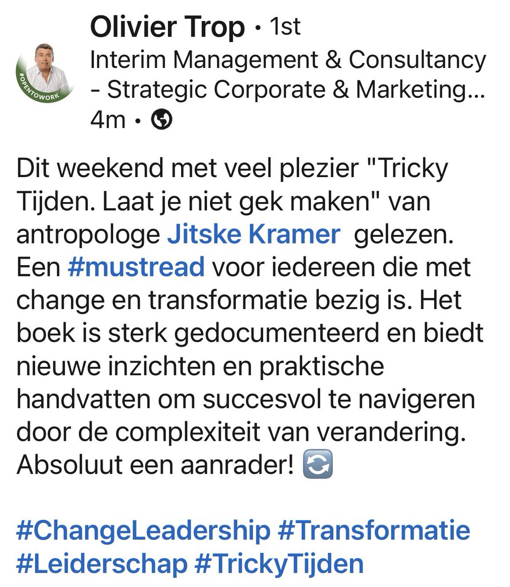 Boek #trickytijden… #mustread en #absoluteaanrader! 🙌📕
managementboek.nl/boek/978902446…