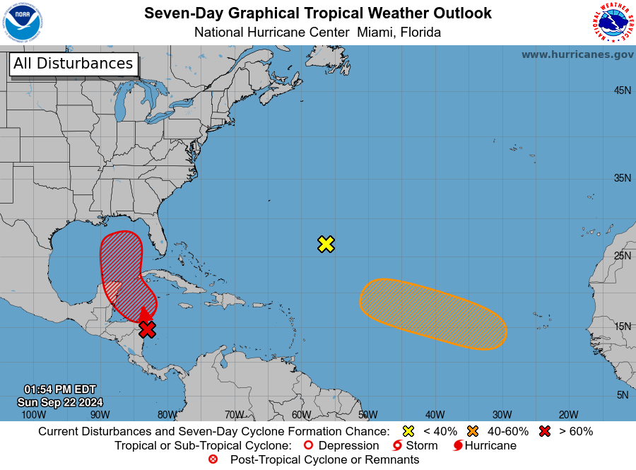 ClimaYucatan's tweet photo. 🌀⚠️ ¡Prepárense! Se incrementa a 80% la probabilidad de formación ciclónica en la zona del Caribe y Golfo de México.

Estén pendientes de nuestra info. https://t.co/9BVx2JvHZN