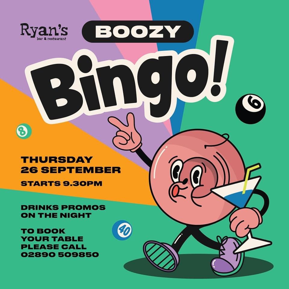 Who fancies boozy bingo this Thursday? 🥳

Starts 9.30pm

Check it out for a bit of craic. 
Drinks promos through the night and drinks to be won! 🍺 🍷 🍸