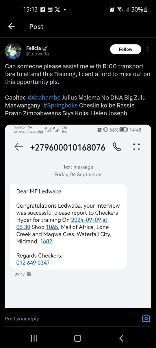 TheWatcherZa's tweet photo. @gugulethwaa @ledwa9a The person is a scammer everyday  they post the same thing ae https://t.co/rMx01d1k94