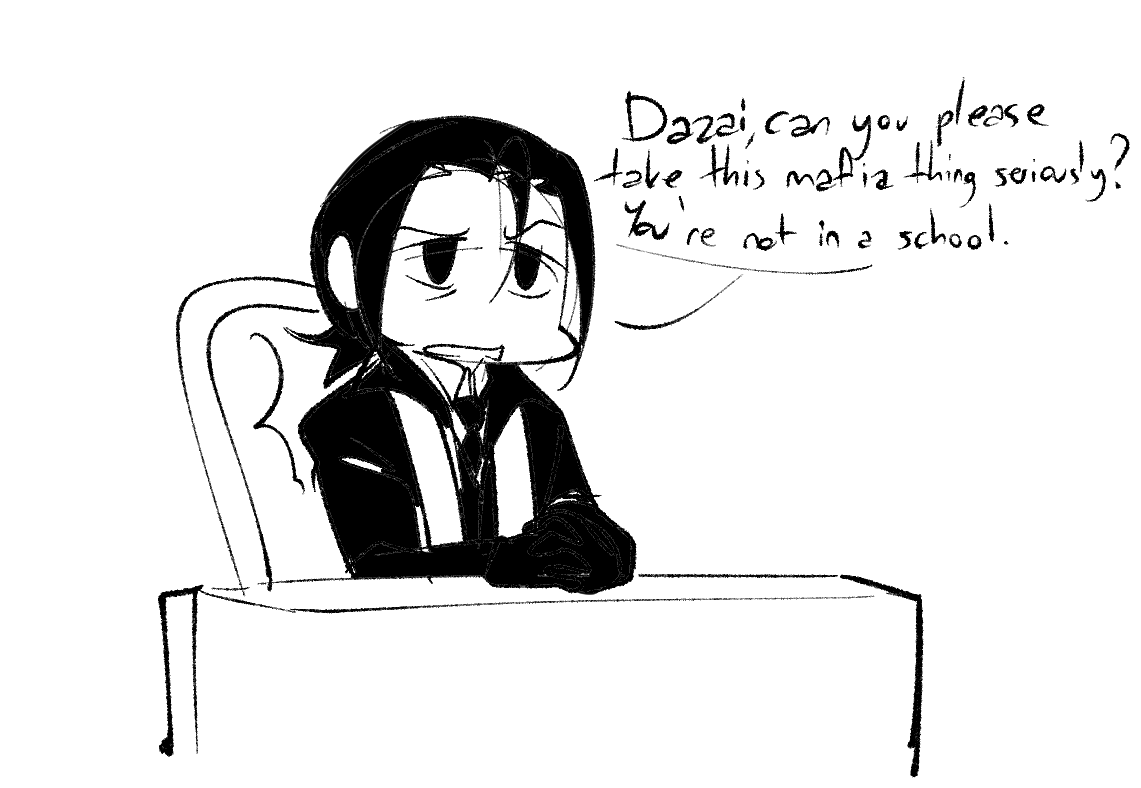 bnonetta's tweet photo. why no one told me this just like them
first days in the mafia
#BSD #mori #dazai https://t.co/wDp0HUQWC6
