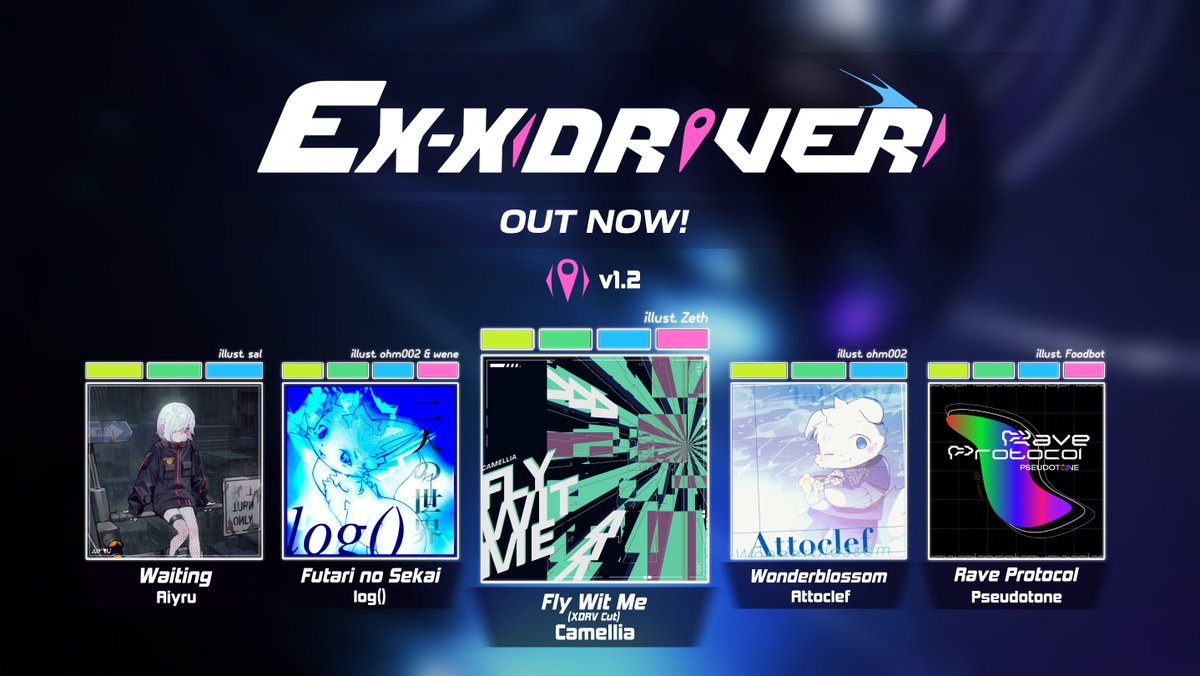 EX-XDRiVER ποΈβ‘ (@exdrv) on Twitter photo "Fly Wit Me" by <a href="/cametek/">γγγγ (Camellia)</a> is a secret unlockable via Arcade Mode in v1.2! To discover it, endure some of our hardest charts in one credit...
Stay tuned for more info from us very soonβwe'll be sharing some news regarding the next major content installment & upcoming songs! β‘οΈ "Fly Wit Me" by <a href="/cametek/">γγγγ (Camellia)</a> is a secret unlockable via Arcade Mode in v1.2! To discover it, endure some of our hardest charts in one credit...
Stay tuned for more info from us very soonβwe'll be sharing some news regarding the next major content installment & upcoming songs! β‘οΈ