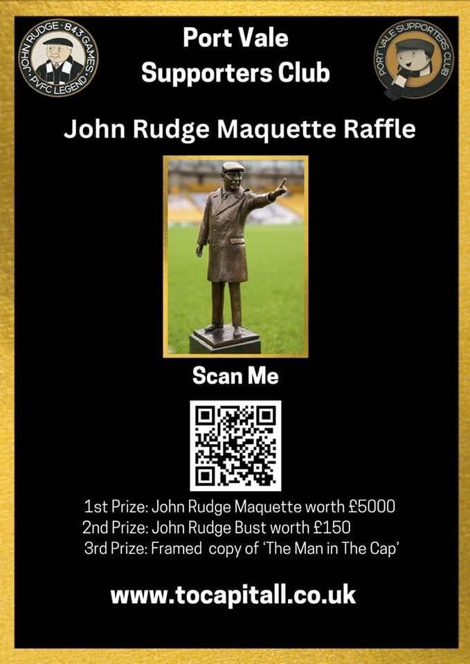 marksporter's tweet photo. Your chance to win  this John Rudge maquette draw Saturday before the match please share #pvfc #rudgestatue #SVA @OfficialPVFC @onevalefan @AJ_Wood15 @AleAndValePod @MBaggers37 @ValeSupporters @STARReading @SellBeforeWeDai https://t.co/3mhDuLZseH