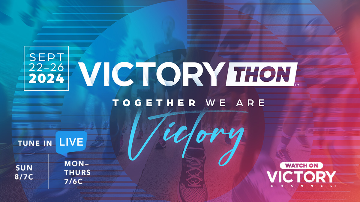 CopelandNetwork's tweet photo. Watch #VICTORYTHON live 9/23-26, starting w/a special kickoff today @ 8 p.m. ET. Join pastors @pgeorgepearsons and @terripearsons, @jesse_duplantis & Cathy Duplantis, and many of your favorite VICTORY Channel programmers for this live on-air celebration, @ https://t.co/gdUKMMpAMQ https://t.co/69yBVLm3fO
