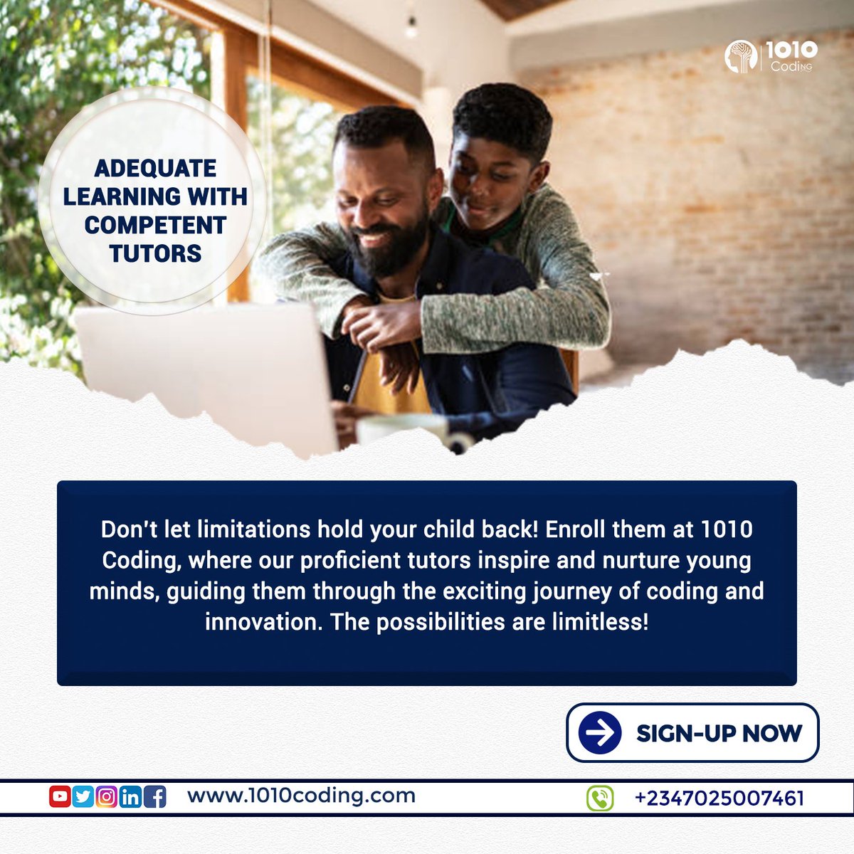 1010Coding's tweet photo. Don’t let ordinary limits stifle your child's brilliance! Enroll them in our coding classes today and watch as they unleash their creativity, crafting innovative solutions and discovering endless possibilities. 

#1010Coding #programming #learning #VirtualAdventure https://t.co/AVUNImnbM4