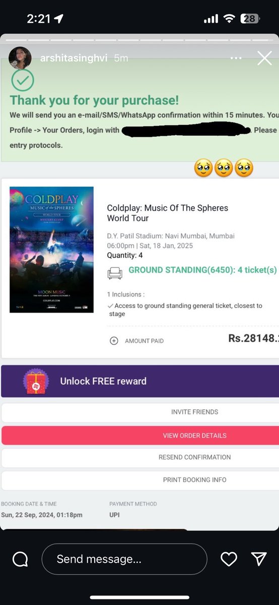 show_stopper09's tweet photo. I can’t believe it’s happening I’m gonna witness coldplay ❤️❤️ dream come true 

#coldplayconcert 
#Coldplayindia 
#coldplayindia2025 #ColdplayMumbai 
#ColdplayFans https://t.co/duBaNa9f1a