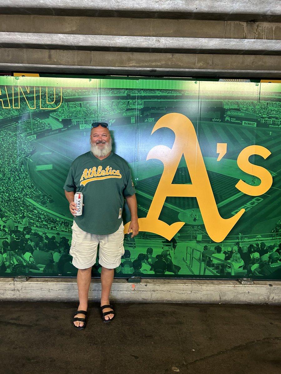 mortZ33's tweet photo. Last Sunday was Tiger/ Orioles and now I have finally made it to Oakland with my best friend and wife! It is exciting but sad. Not looking forward to Thursday’s game.
Go A’s!!! https://t.co/xo5XXGckWe