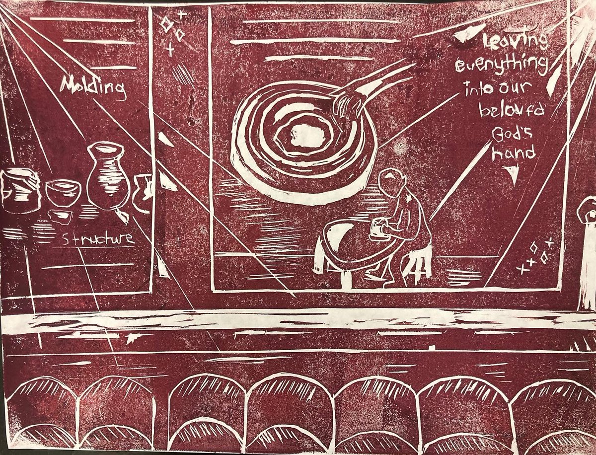 nchsvisualarts's tweet image. Printmaking | Lino cut prints inspired by a memory. #nchsvisualarts #highschoolart #artsedga #cobbartrocks