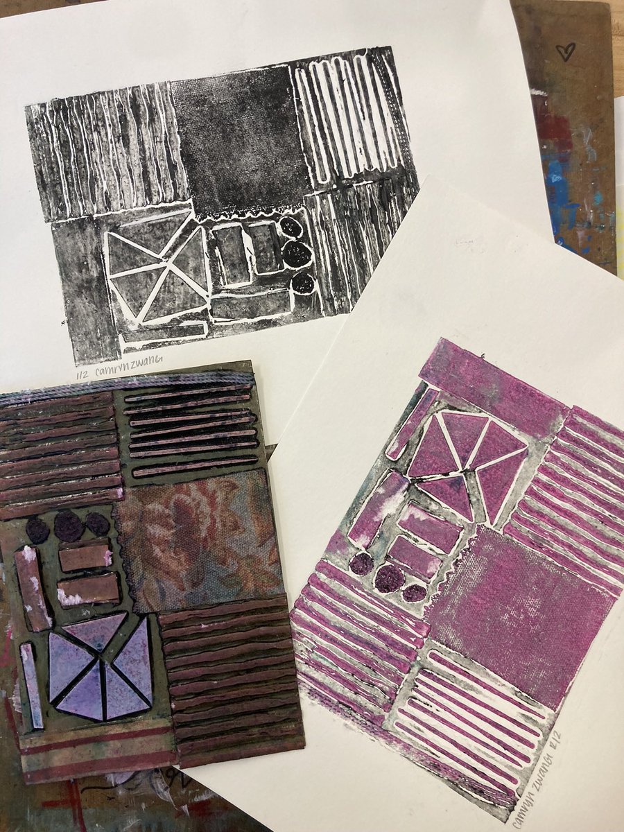 nchsvisualarts's tweet image. Mixed media Collagraphs with Printmaking #nchsvisualarts #highschoolart #artsedga #cobbartrocks