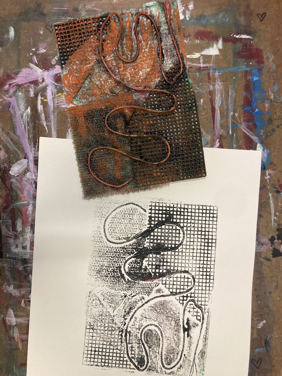 nchsvisualarts's tweet image. Mixed media Collagraphs with Printmaking #nchsvisualarts #highschoolart #artsedga #cobbartrocks