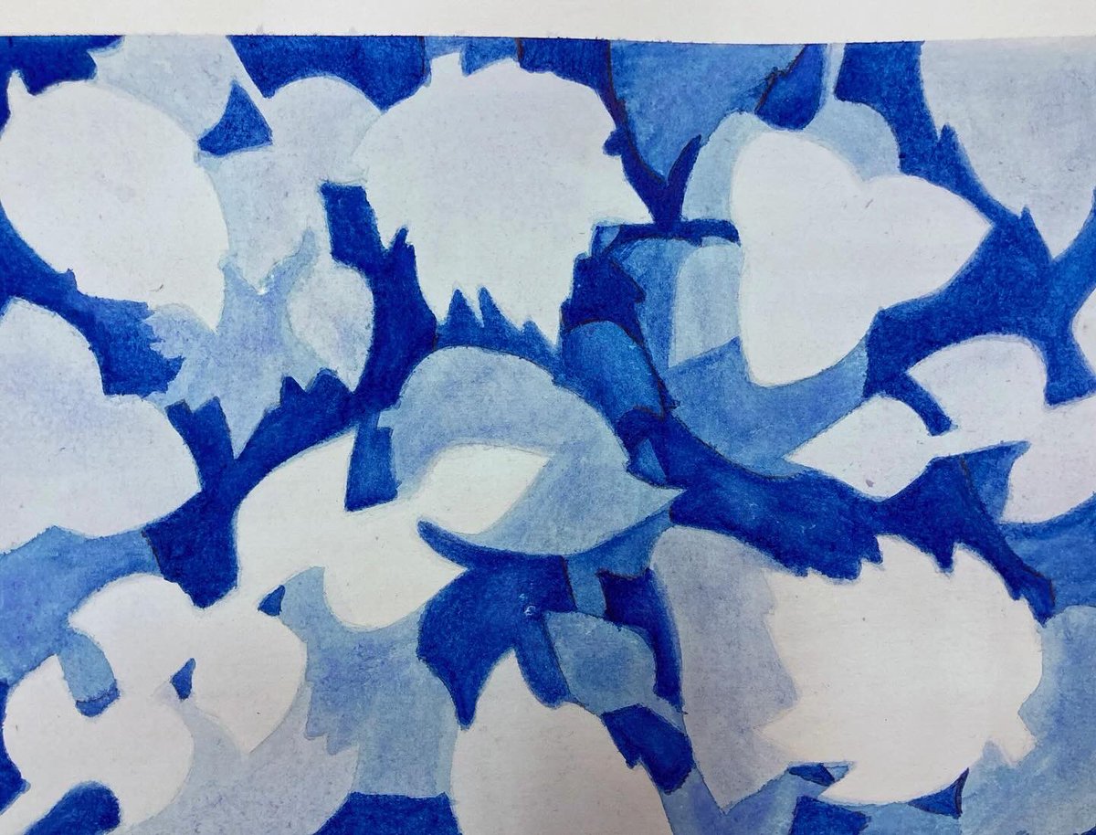 nchsvisualarts's tweet image. Monochromatic watercolor painting with my intro art class. #nchsvisualarts #highschoolart #artsedga #cobbartrocks