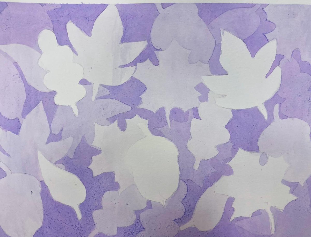 nchsvisualarts's tweet image. Monochromatic watercolor painting with my intro art class. #nchsvisualarts #highschoolart #artsedga #cobbartrocks