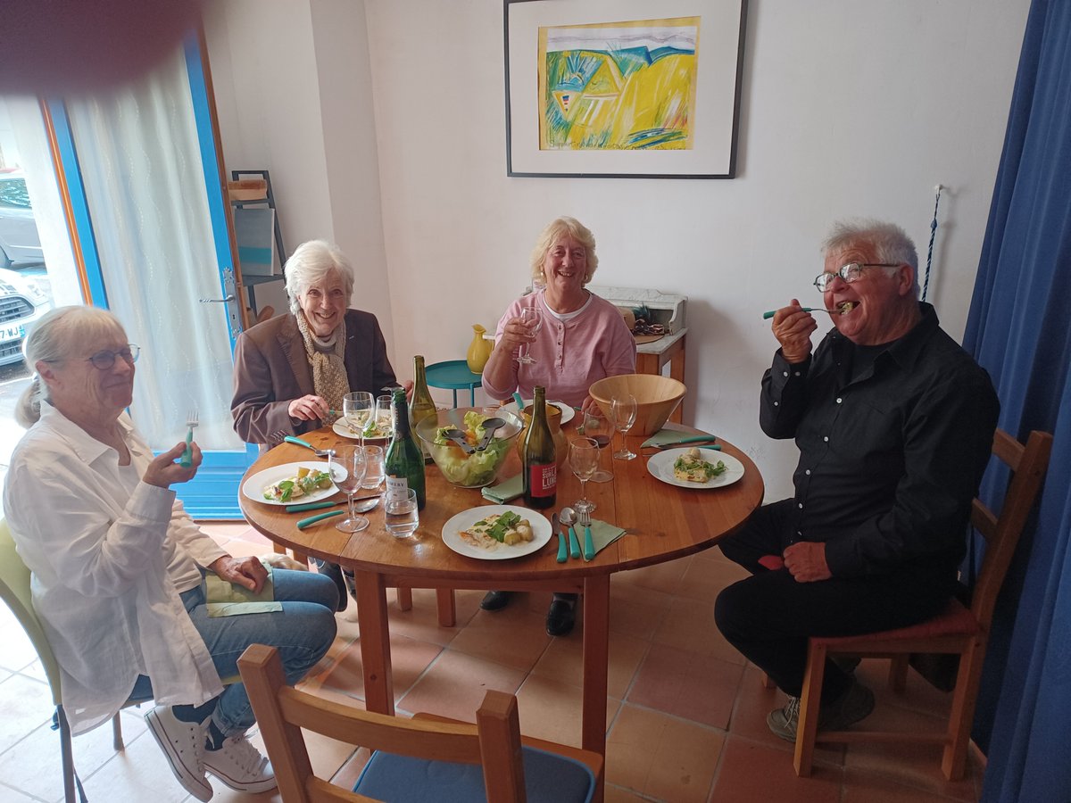 A nice lunch today with fellow authors, Ted Bun and Linda Amstutz, and poet Johanna Lamon.