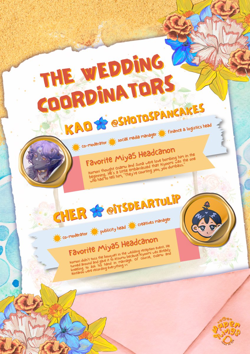 Miya5PH's tweet photo. Oh, look! A bunch of envelopes were washed ashore. 🌊💌

It seems like a list of people planning a joyous event for two amazing couples. 👀 

#Miya5WeddingCSE https://t.co/00Hi3H0CC7