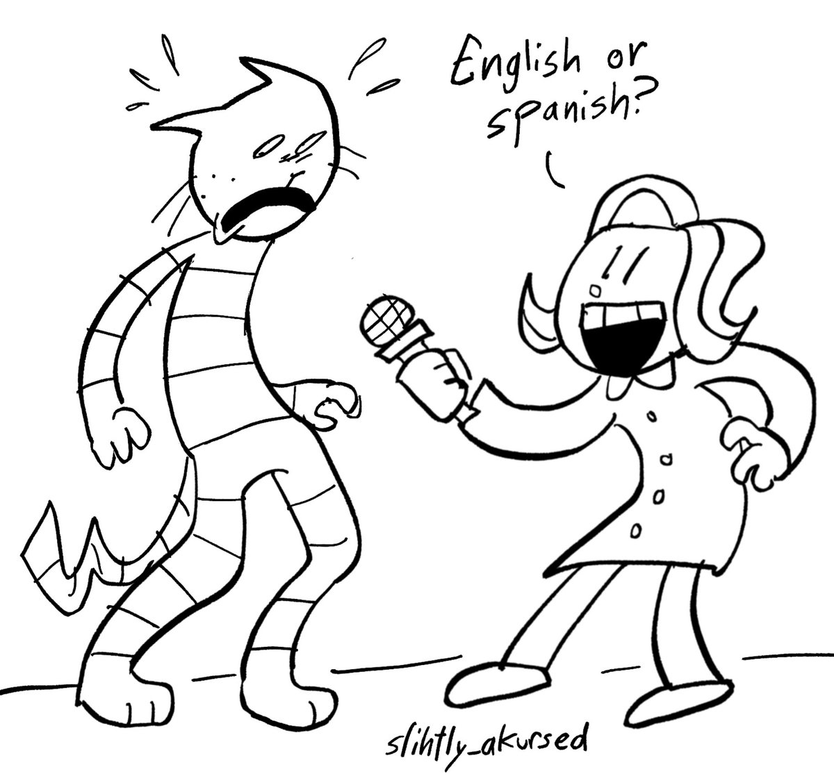 slihtly_akursed's tweet photo. English or Spanish?
#dogmanfanart https://t.co/lv1mCACtrt