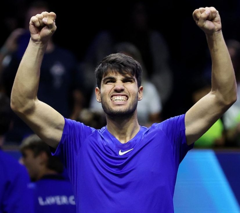 ItzzZain10's tweet photo. Thigh taped, on adhd medication, youngest on the teams, mentally fried, body fatigued, bozo gene kicking in. For his continent, for grandpa Borg's farewell.

Oh, Carlos Alcaraz, we are not worthy! https://t.co/XTmGagX5V9